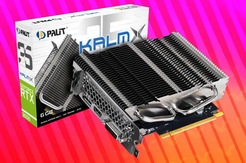 Palit представила полностью бесшумную GeForce RTX 3050 6GB KalmX с древним видеовыходом
