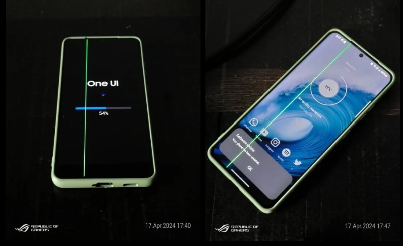 У Samsung Galaxy S21 стали появляться зелёные линии через весь экран