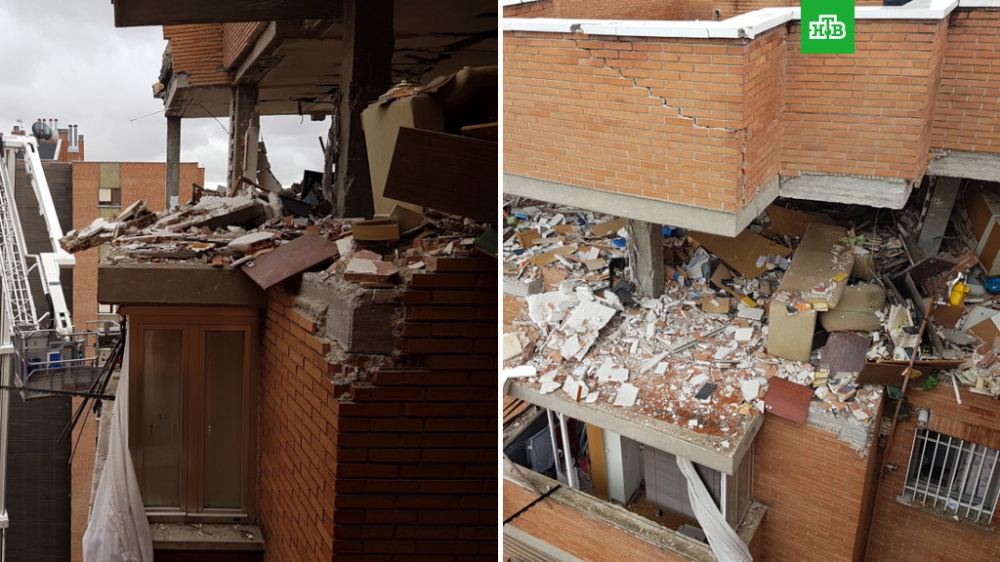 В Мадриде взрывом газа снесло верхний этаж дома