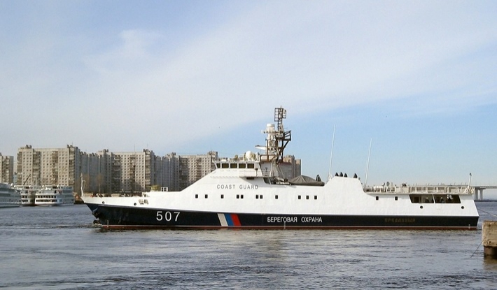 В Санкт-Петербурге спущен на воду пограничный сторожевой корабль «Преданный»