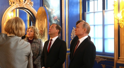 Путин оценил отреставрированную церковь в Екатерининском дворце